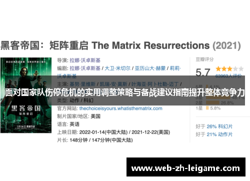 面对国家队伤停危机的实用调整策略与备战建议指南提升整体竞争力 面对国家队伤停危机的实用调整策略与备战建议指南提升整体竞争力